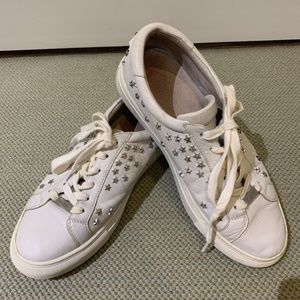 J-Slides White Studded Sneakers